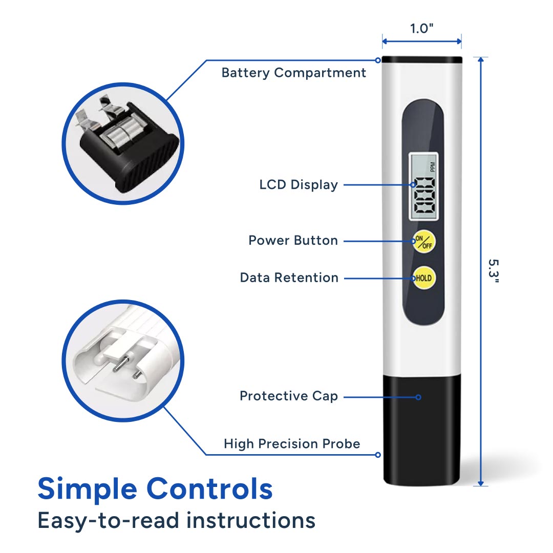 Deionizing Pure Water Filter with TDS Meter